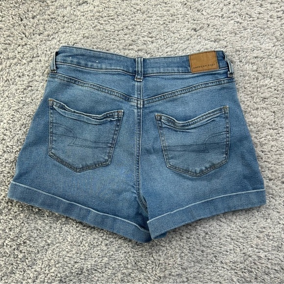 Ameican Eagle Shorts Womens 2 Mom Short Stretch Light Wash Cuffed Denim Casual - Picture 5 of 5